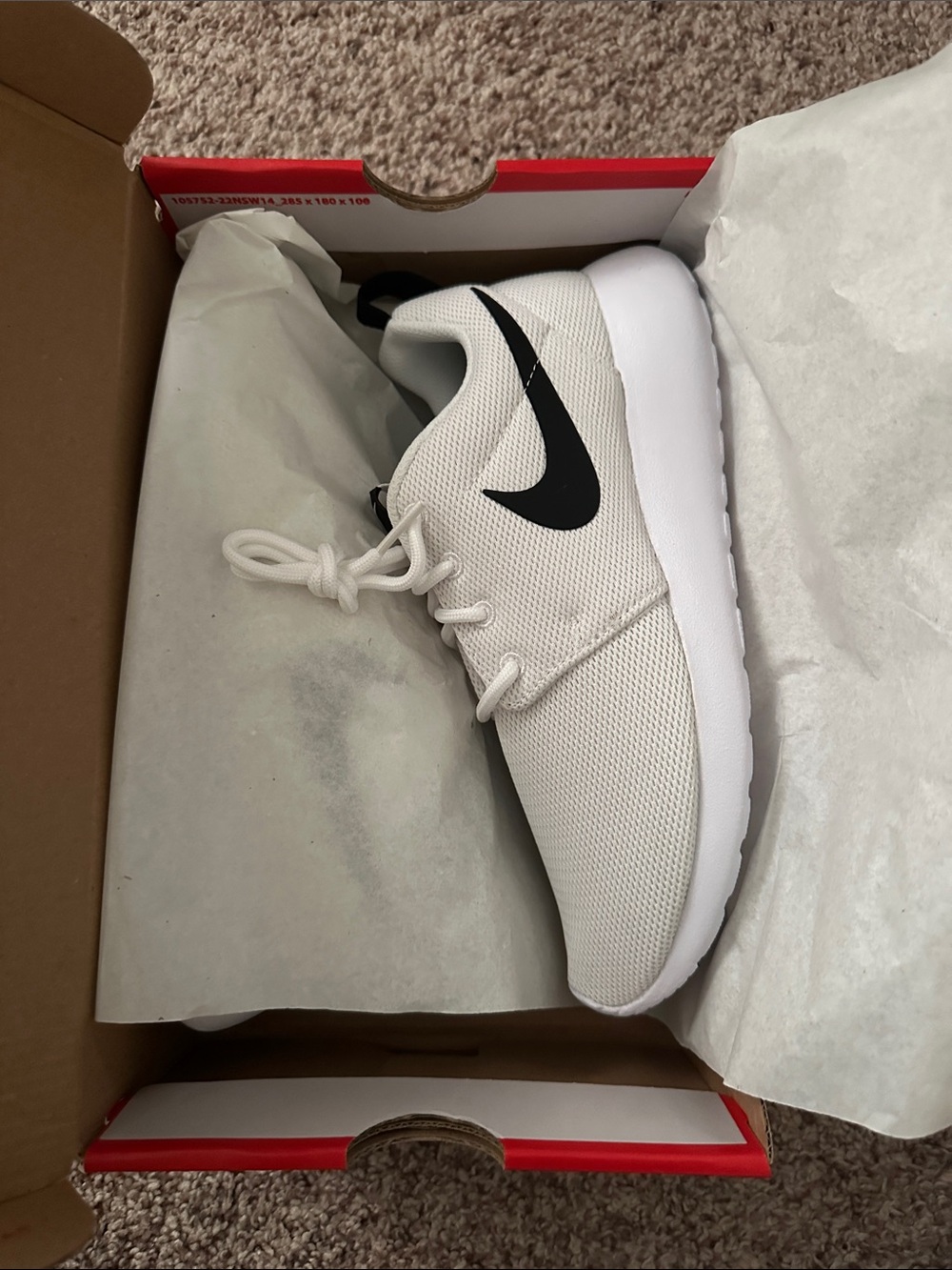 Nike Roshe One’s Women's White Sneaker with Black Swoosh